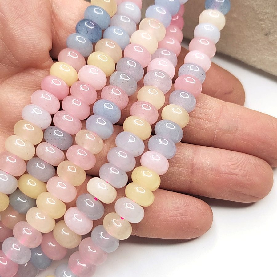 Берилл натуральный, Рондели 8х5 мм, НИТЬ 39 см