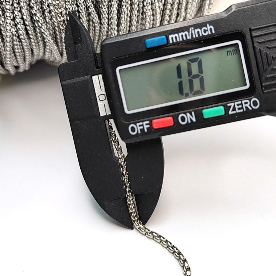 1,8 мм Цепь браслетная Родий, 20 см