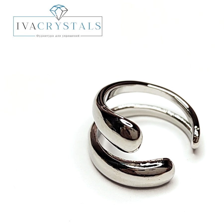 Кафф 14х9 мм, ШТУКА покрытие Родий