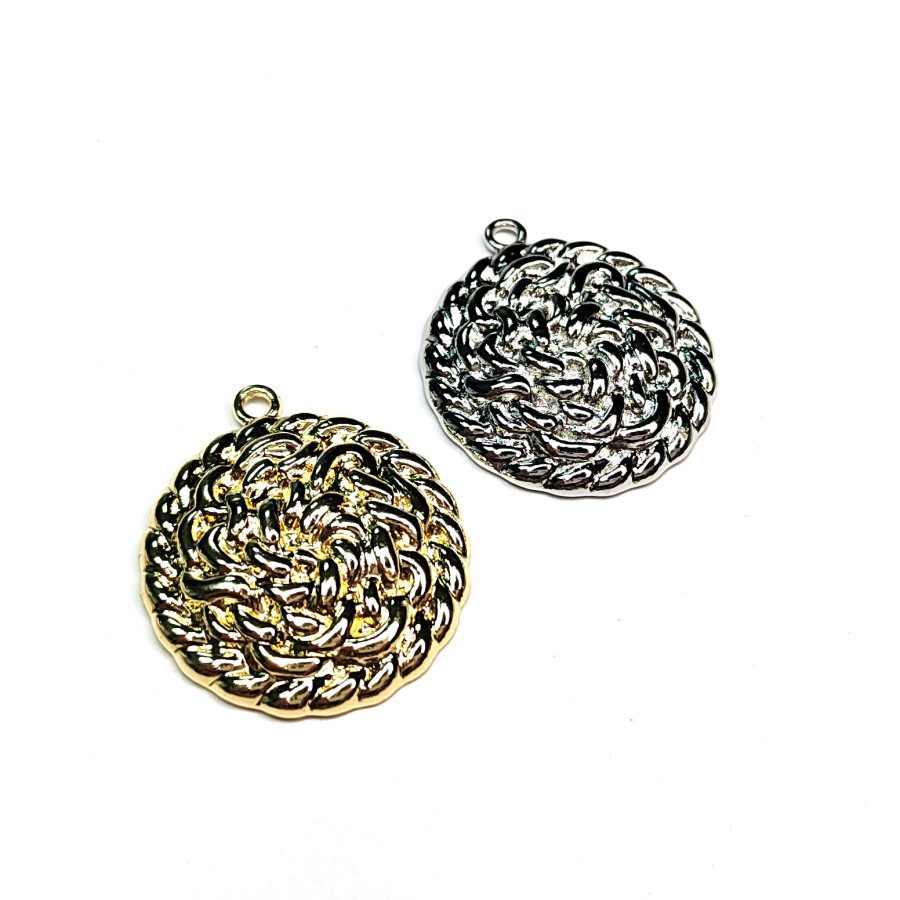 Подвеска Круг 24 мм узорная, штука