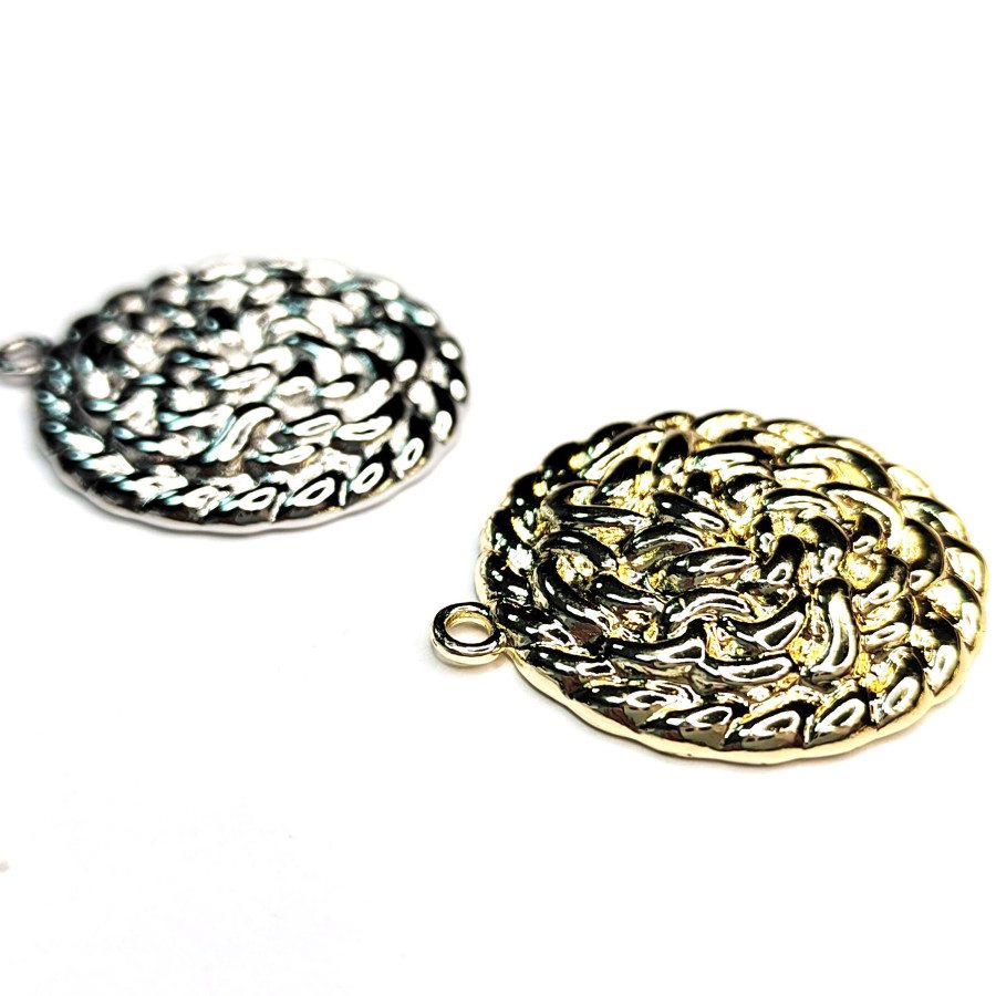 Подвеска Круг 24 мм узорная, штука