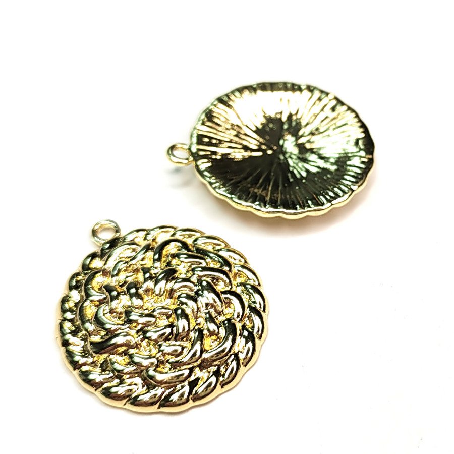 Подвеска Круг 24 мм узорная, штука
