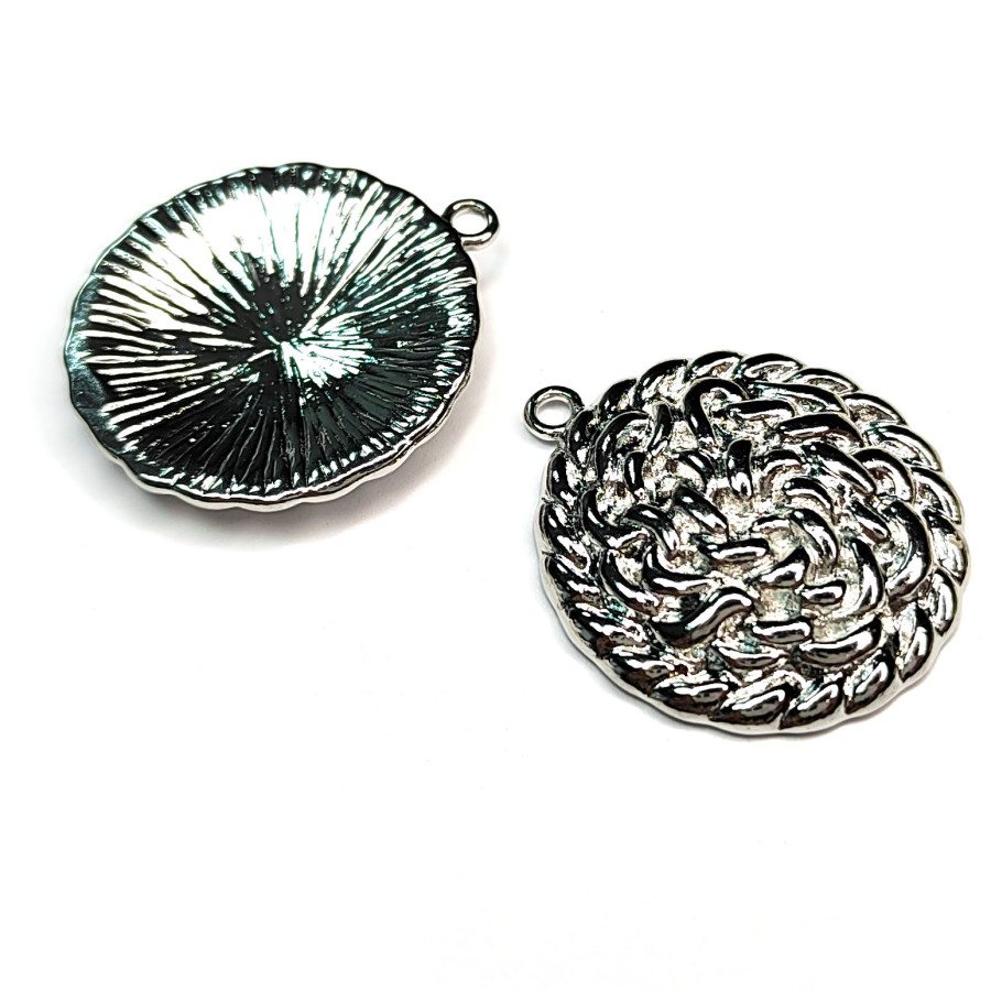 Подвеска Круг 24 мм узорная, штука