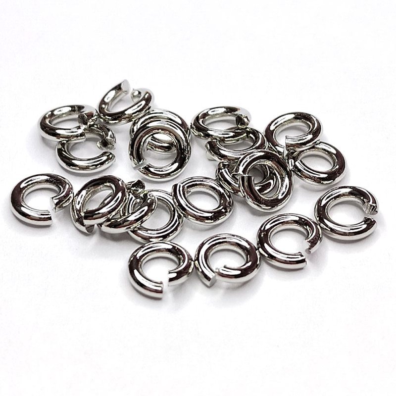 5х1,2 мм Колечки толстые Южная Корея, 10 штук покрытие Родий