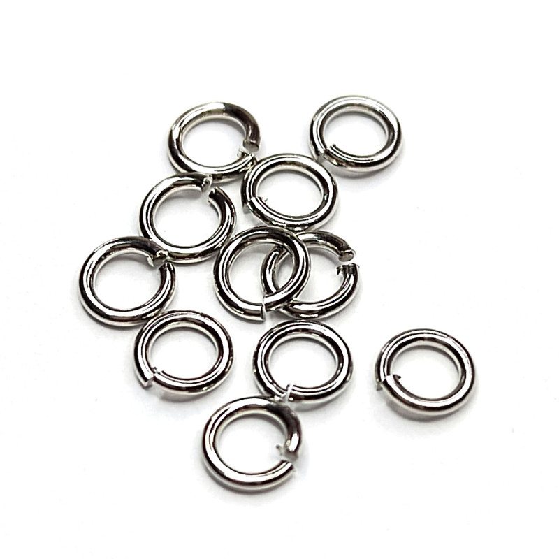 3х0,5 мм Колечки тонкие, 10 штук покрытие Родий