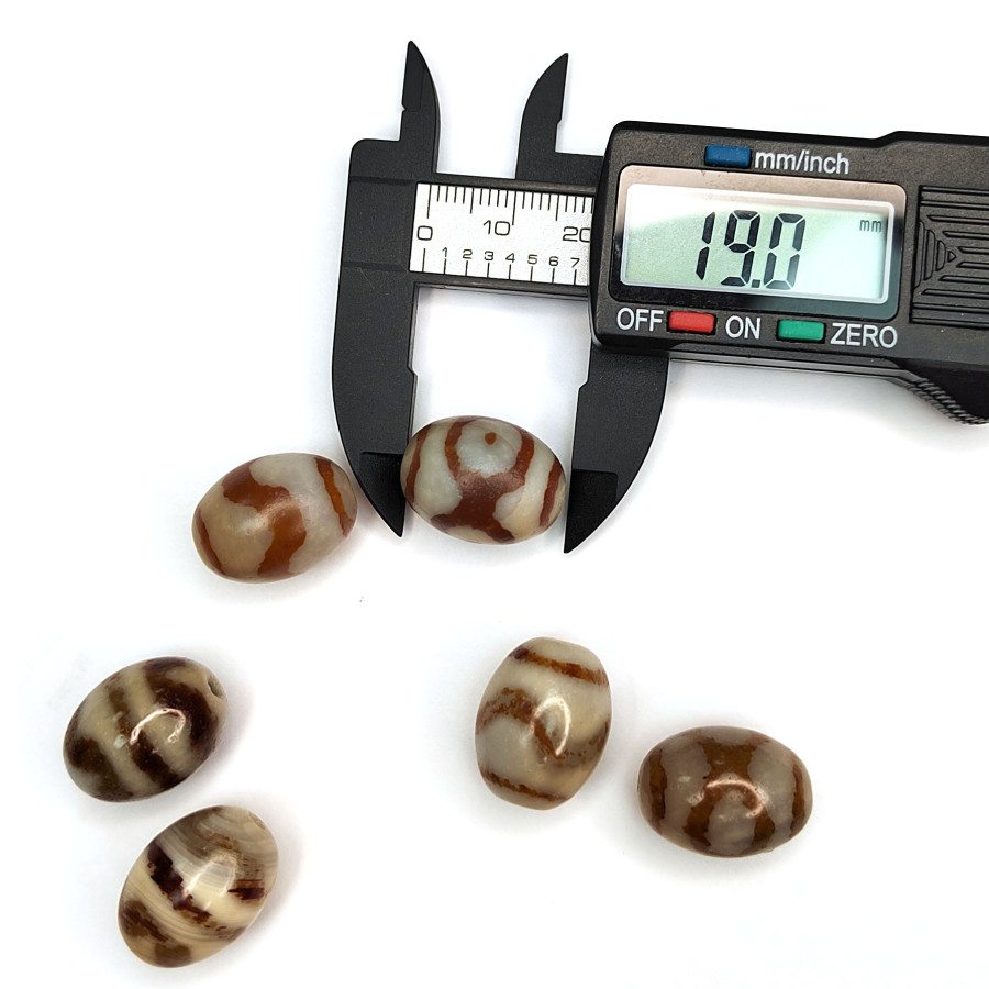 Бусина Дзи 19х14,3 мм, натуральный агат, штука