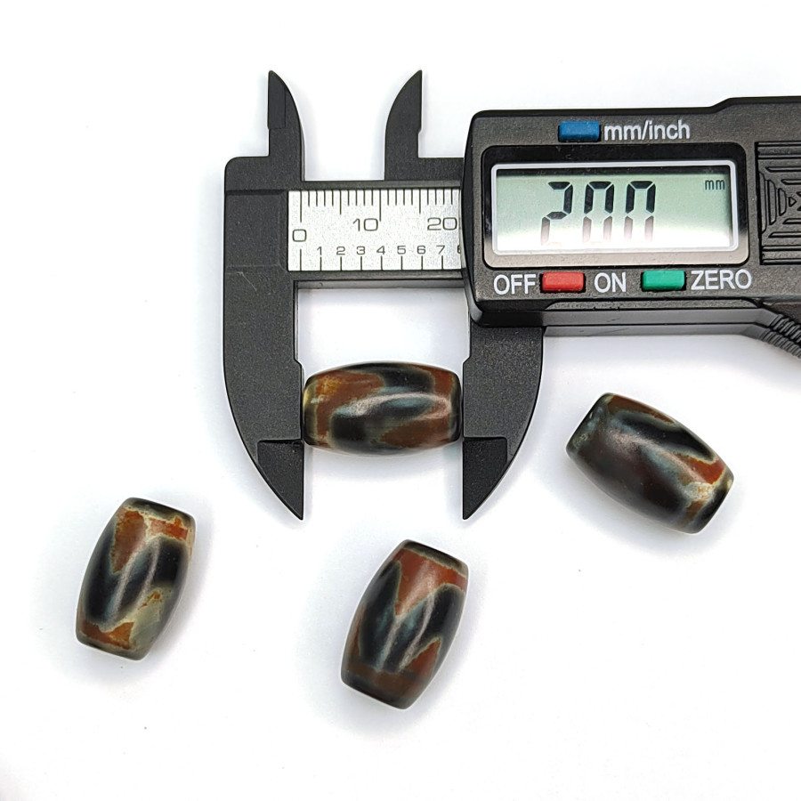 Бусина Дзи 20х12 мм, натуральный агат, штука