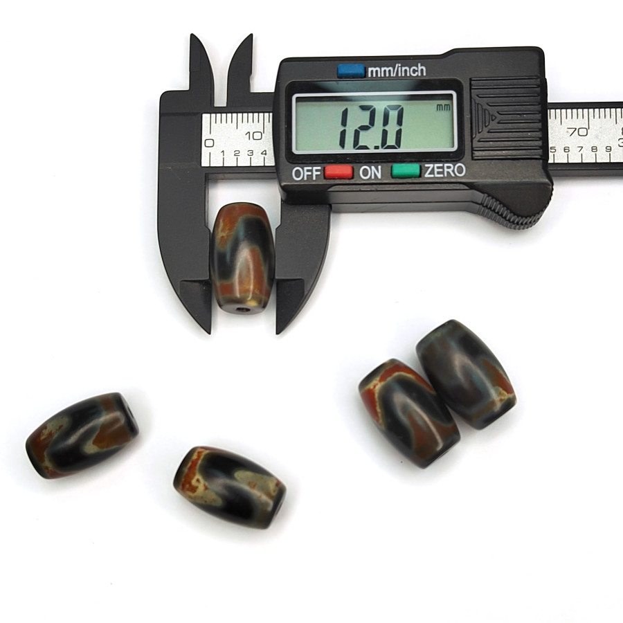 Бусина Дзи 20х12 мм, натуральный агат, штука