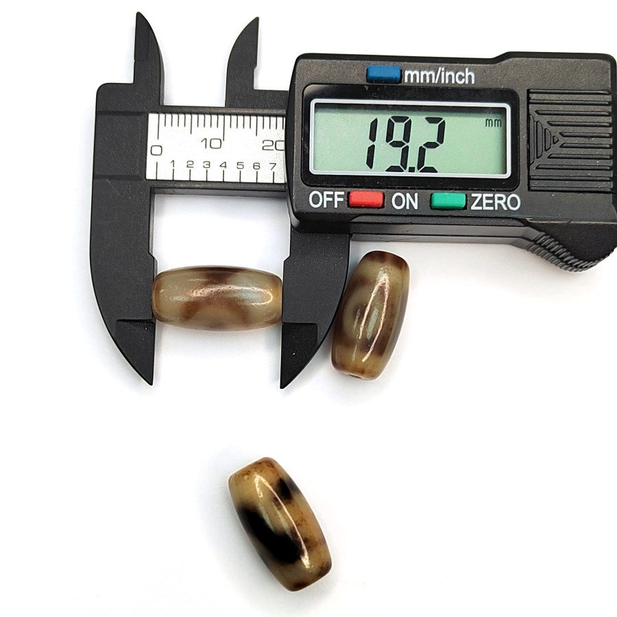 Бусина Дзи 19,2х10 мм, натуральный агат, штука