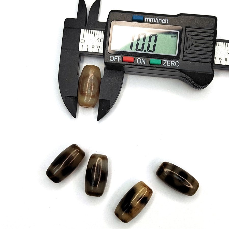 Бусина Дзи 19,2х10 мм, натуральный агат, штука