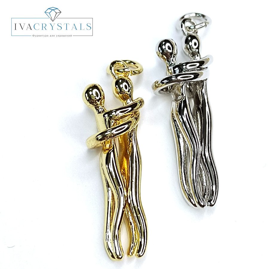 Подвеска Влюблённая пара 27х8 мм, штука