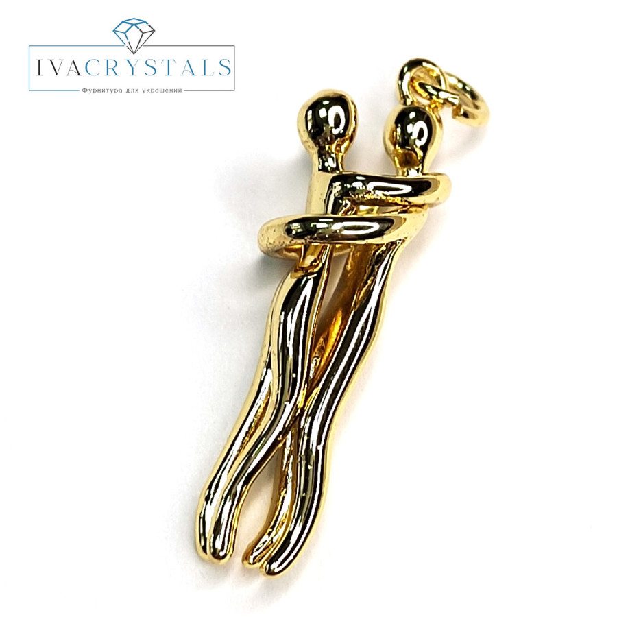 Подвеска Влюблённая пара 27х8 мм, штука покрытие Позолота