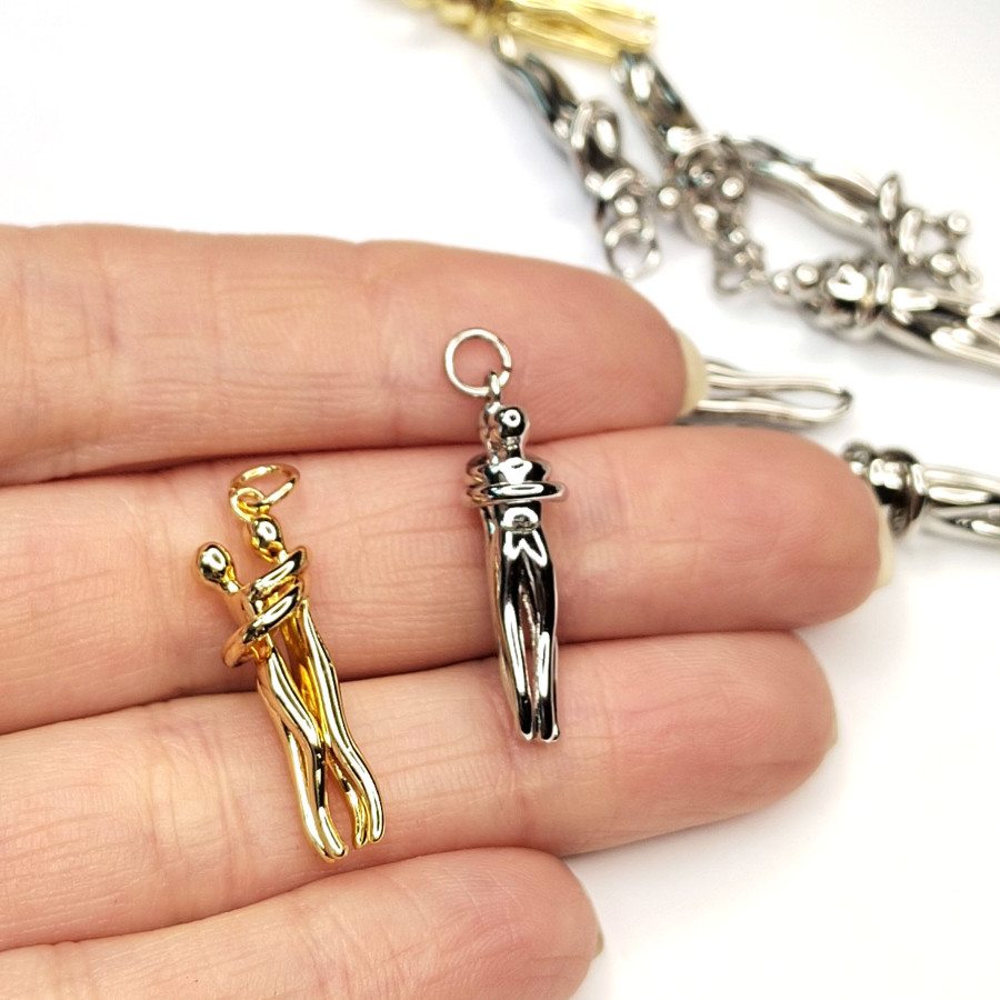 Подвеска Влюблённая пара 27х8 мм, штука