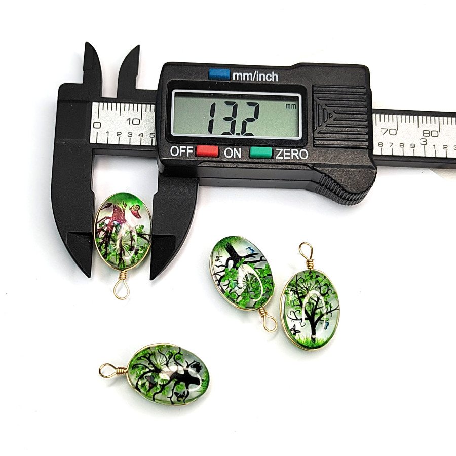 Подвеска Зелёная акриловая, Дерево 18х13 мм, ШТУКА