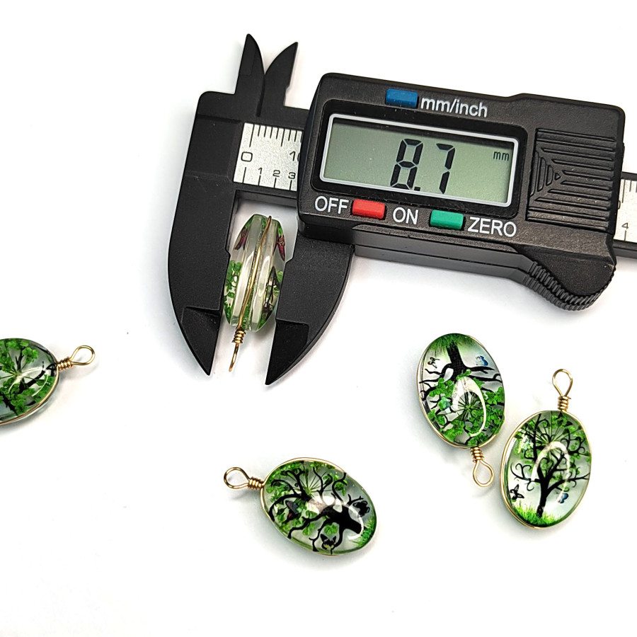 Подвеска Зелёная акриловая, Дерево 18х13 мм, ШТУКА