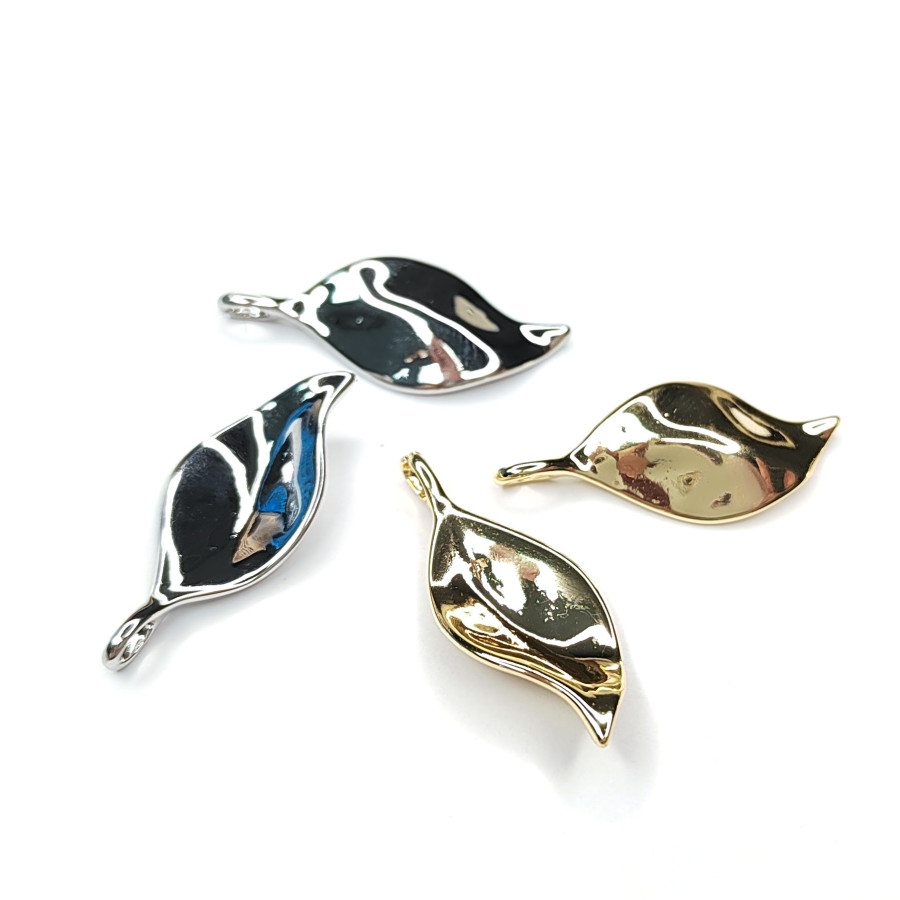 Подвеска Листик глянцевый 28х12 мм, штука