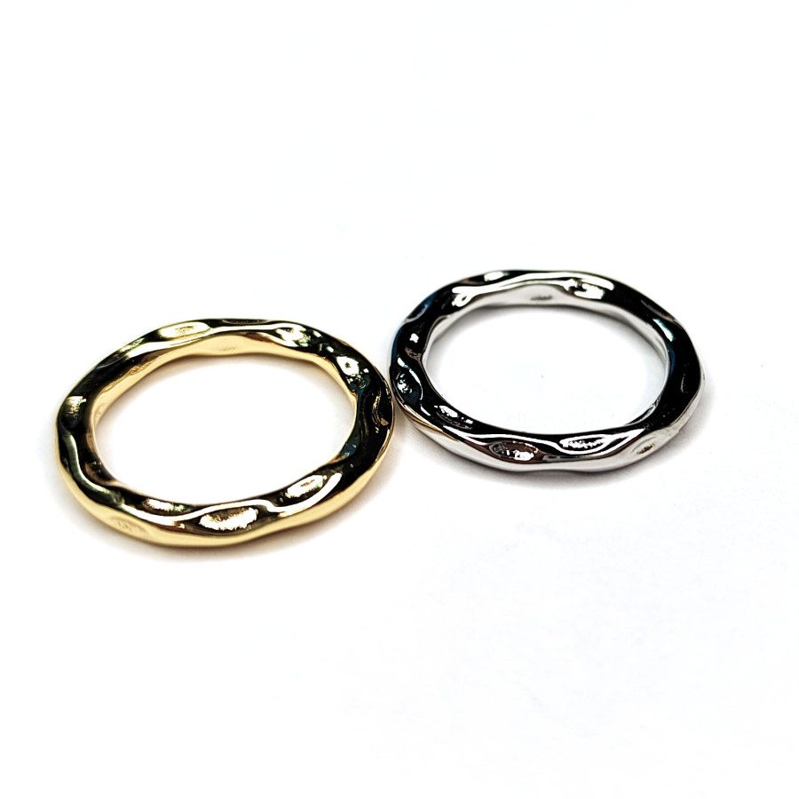 17 мм Кольцо коннектор неразъемное "Мятый металл"