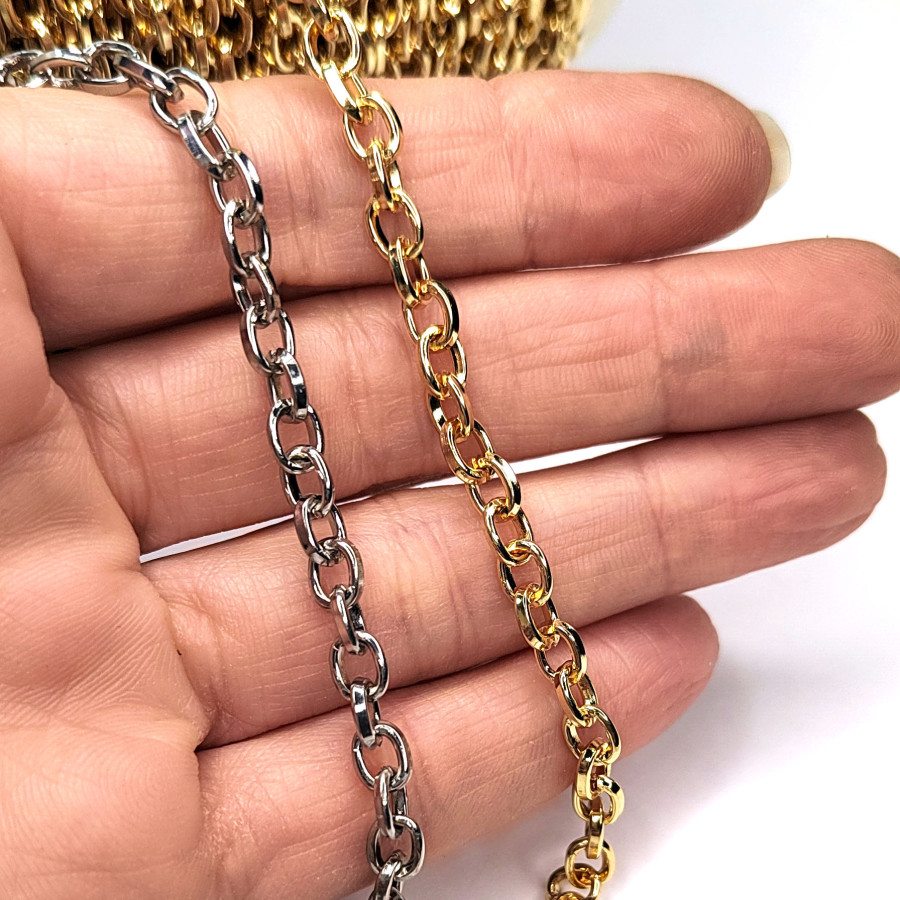 4,8х6 мм Цепь якорное плетение, 20 см