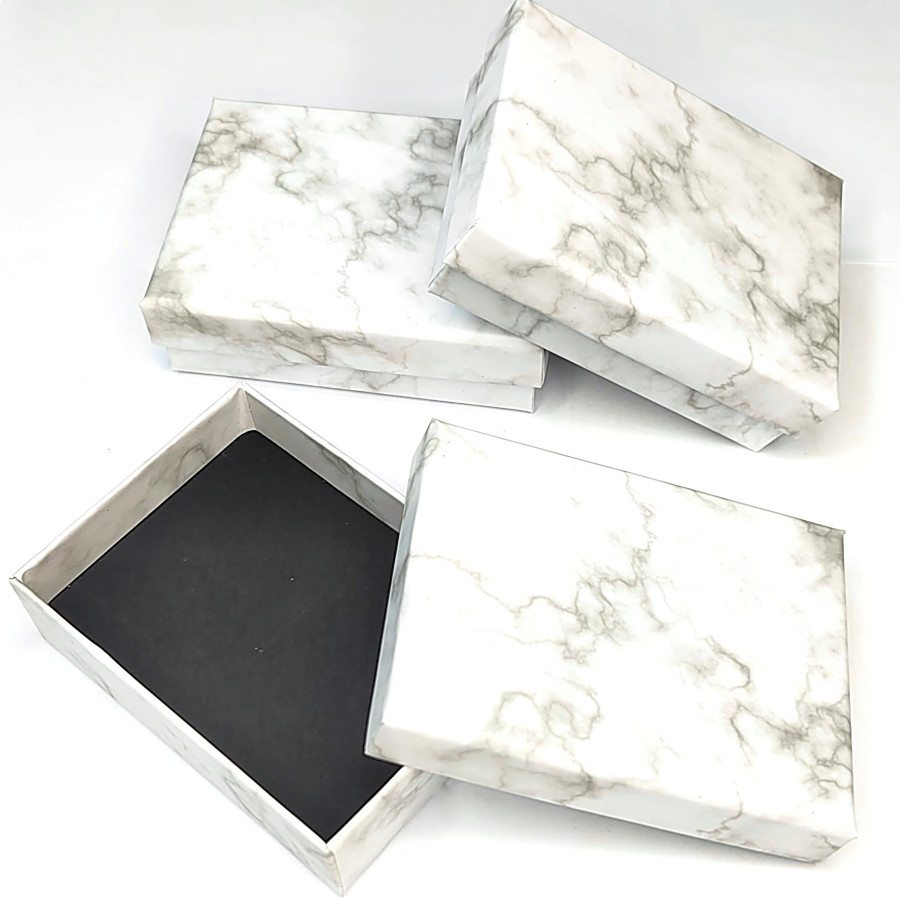 Коробочка картонная 9х7х3 мм для изделий Handmade, цвет Мрамор