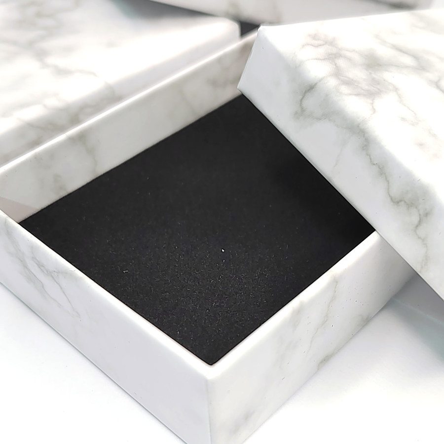 Коробочка картонная 9х7х3 мм для изделий Handmade, цвет Мрамор