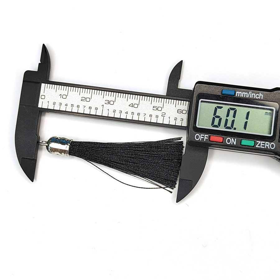 Подвеска Кисть Черная 6 см из вискозного шелка, штука