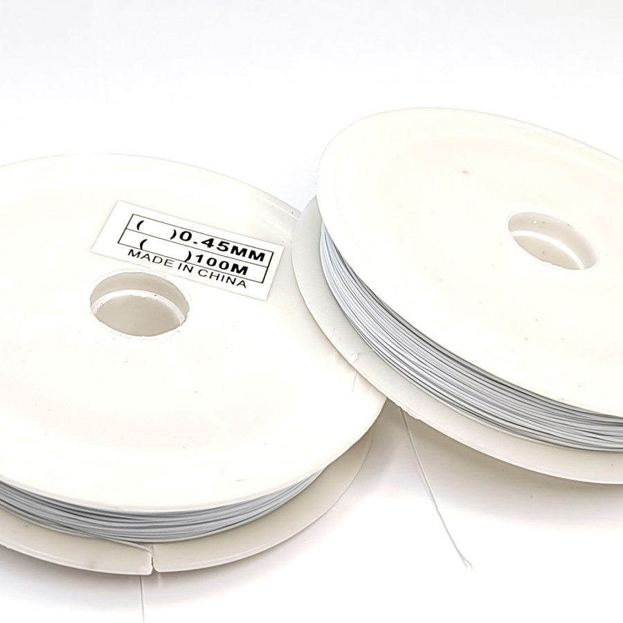 0,45 мм китайский Тросик ювелирный, цвет Белый, катушка 100 м