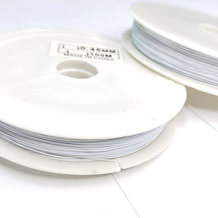 0,45 мм китайский Тросик ювелирный, цвет Белый, катушка 100 м