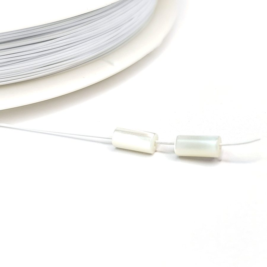 0,45 мм китайский Тросик ювелирный, цвет Белый, катушка 100 м