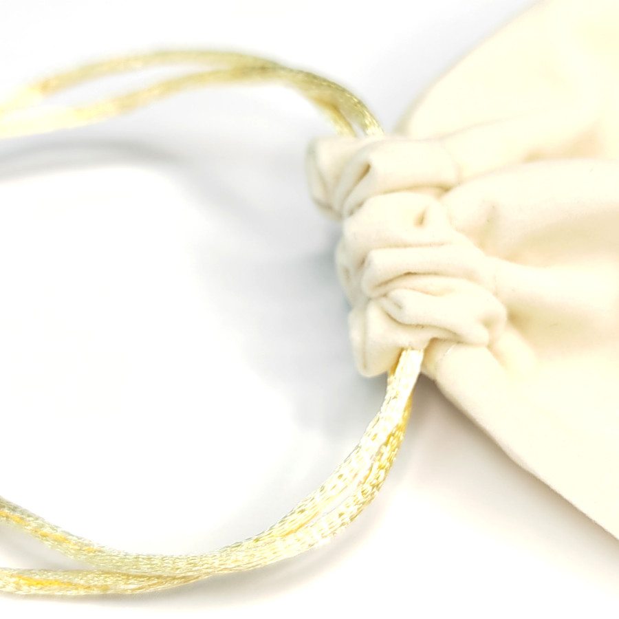 Мешочек бархатный 12х10 см с лентой, цвет Бежевый