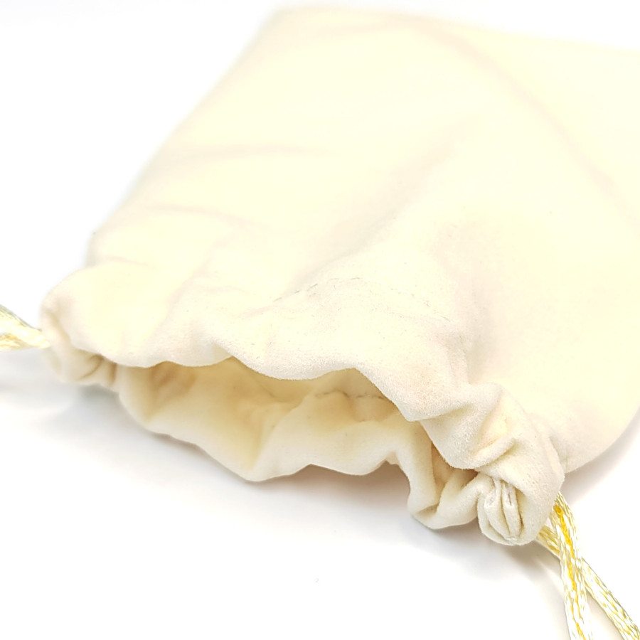 Мешочек бархатный 12х10 см с лентой, цвет Бежевый