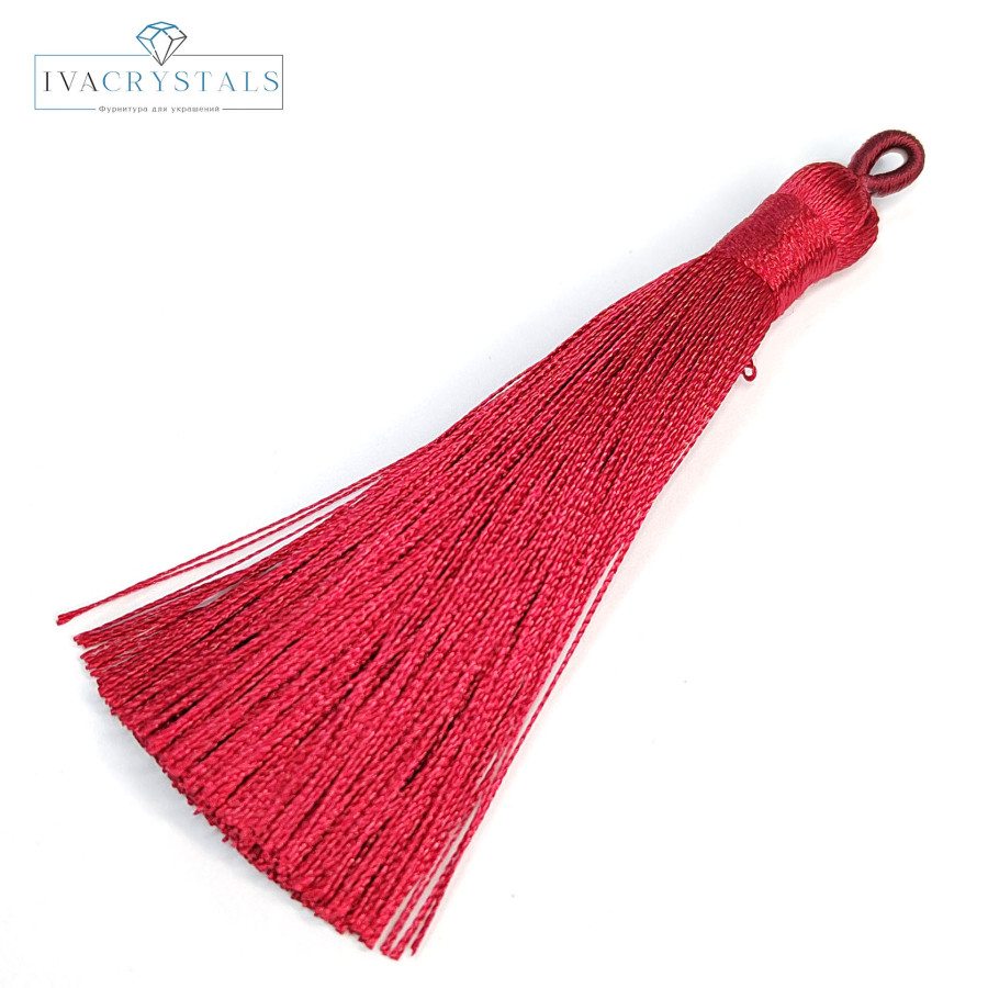 Подвеска Кисть Красная 10 см из вискозного шелка