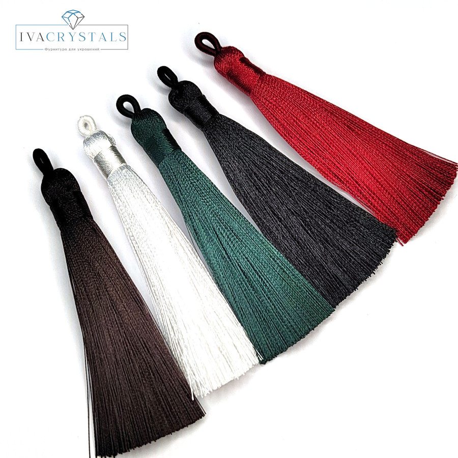 Подвеска Кисть Красная 10 см из вискозного шелка