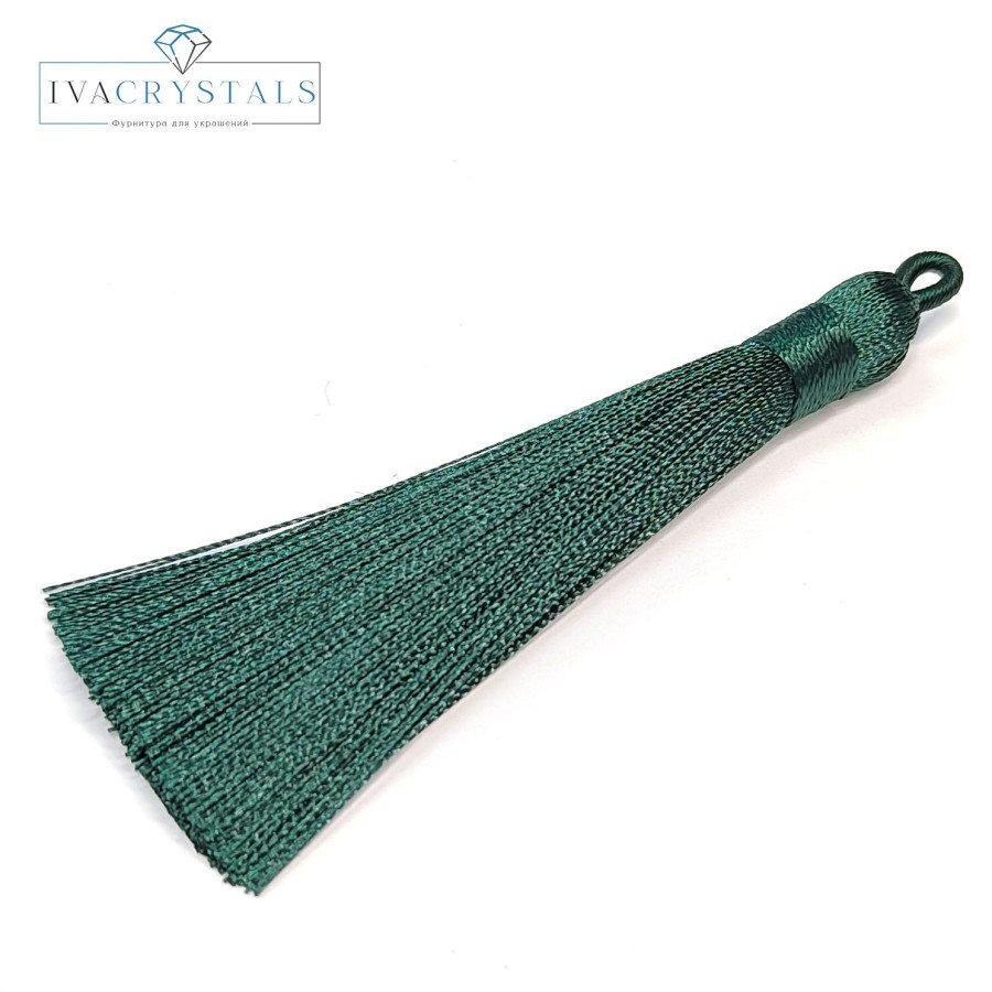 Подвеска Кисть Зелёная 10 см из вискозного шелка