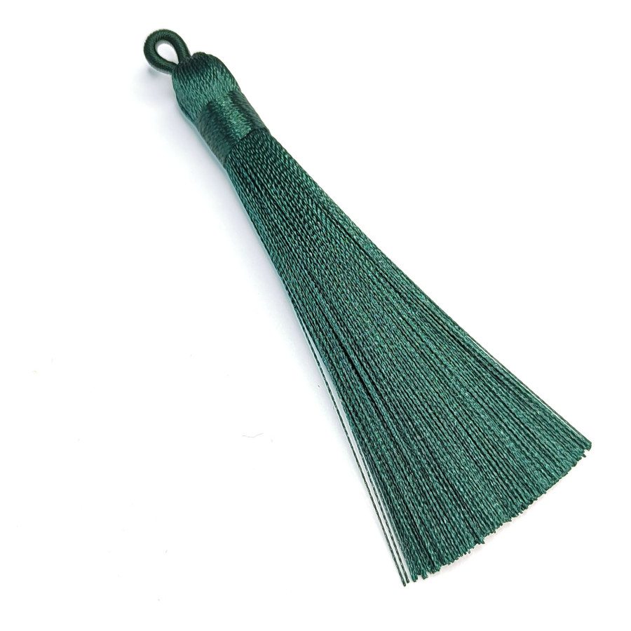 Подвеска Кисть Зелёная 10 см из вискозного шелка