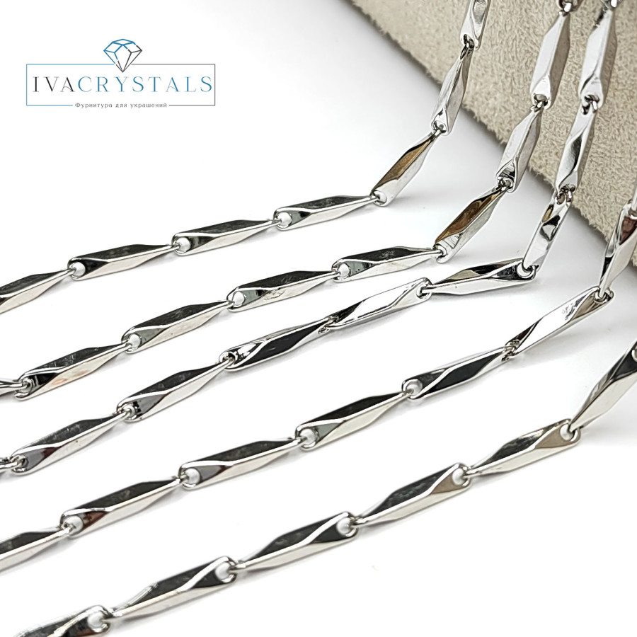 12х2,5 мм Цепь, 20 см Родий