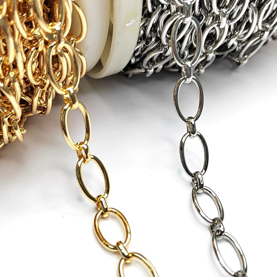 Крупная цепь Овалы 15х9 мм, 20 см