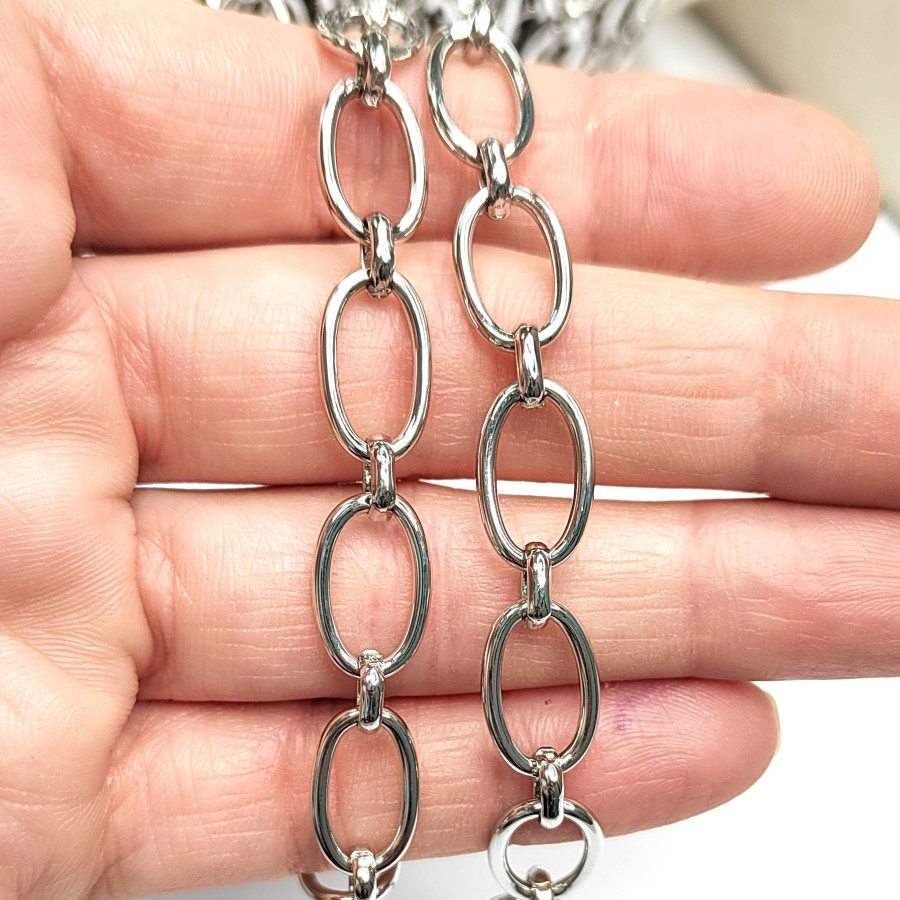 Крупная цепь Овалы 15х9 мм, 20 см