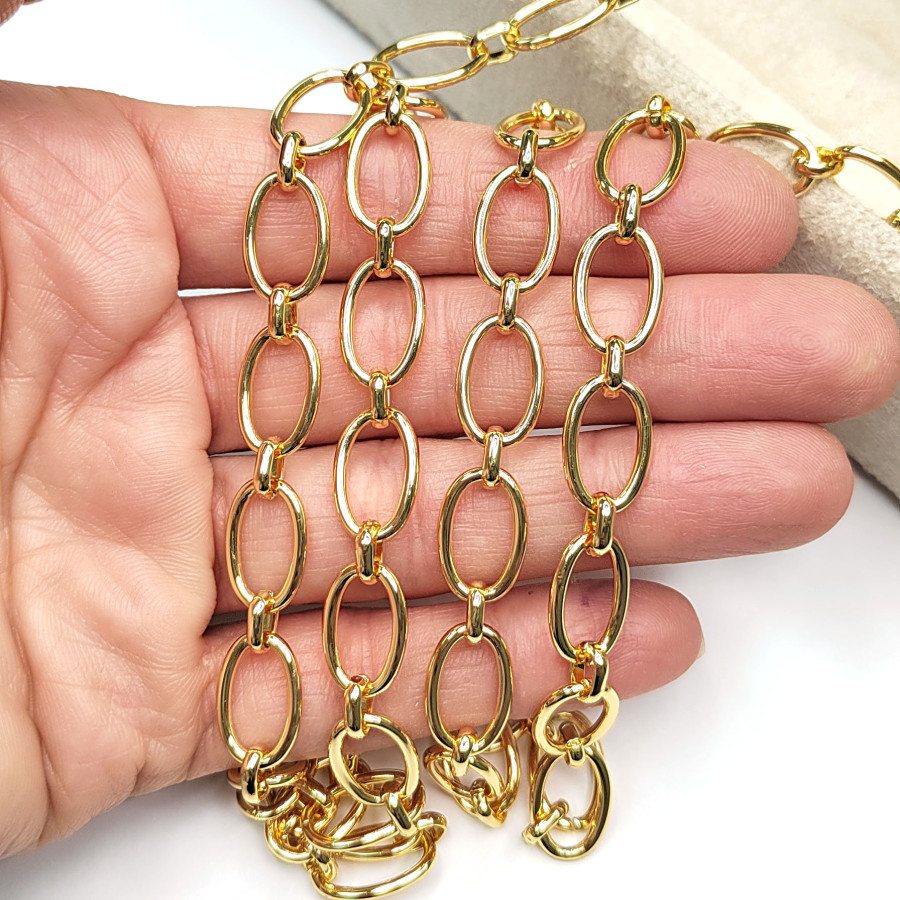 Крупная цепь Овалы 15х9 мм, 20 см