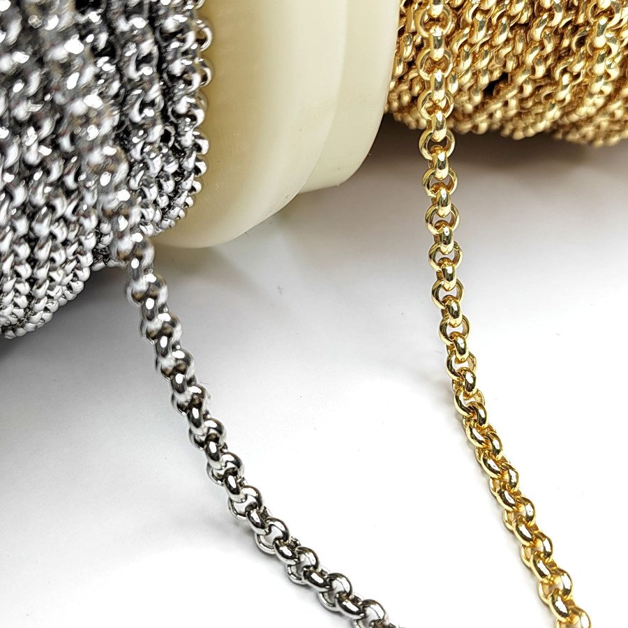 Ролло цепочка 4 мм с толстыми стенками звена, 20 см