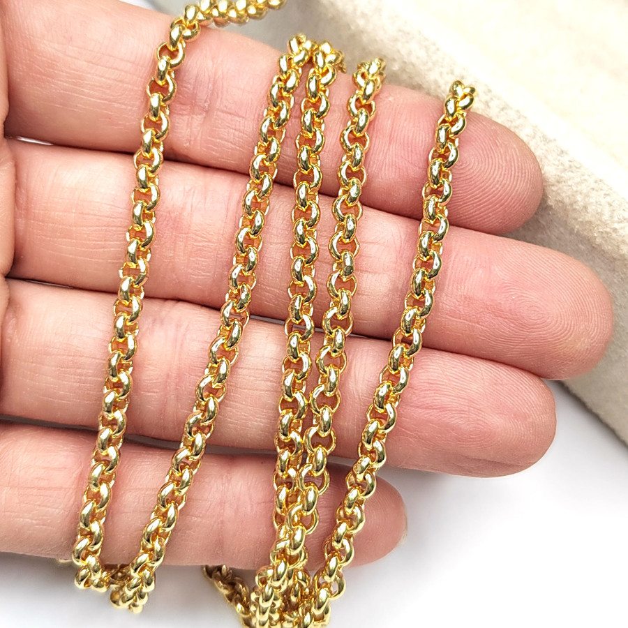 Ролло цепочка 4 мм с толстыми стенками звена, 20 см