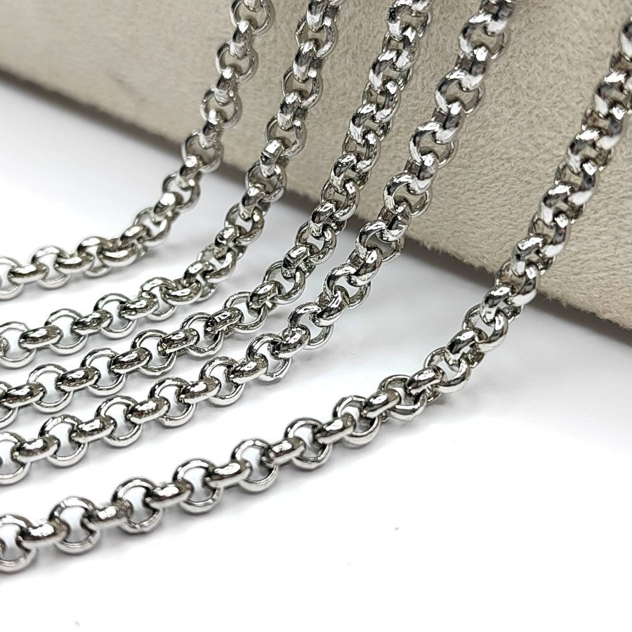 Ролло цепочка 4 мм с толстыми стенками звена, 20 см