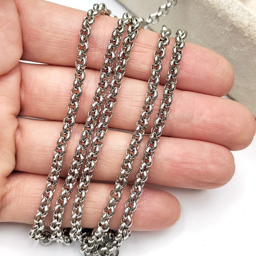 Ролло цепочка 4 мм с толстыми стенками звена, 20 см