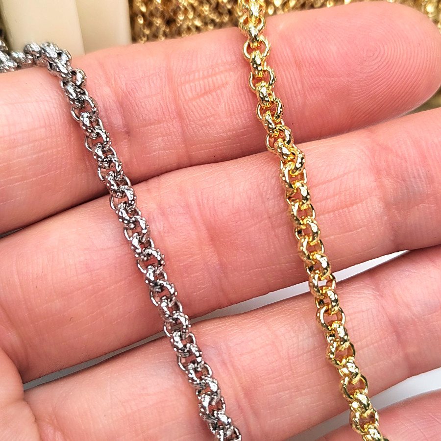 Ролло цепочка 3,5 мм с огранкой, 20 см