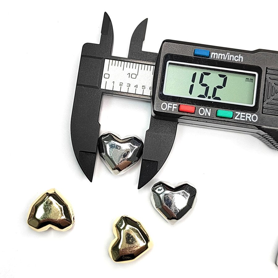 Подвеска - разделитель Сердце 15х14 мм с гранями, штука