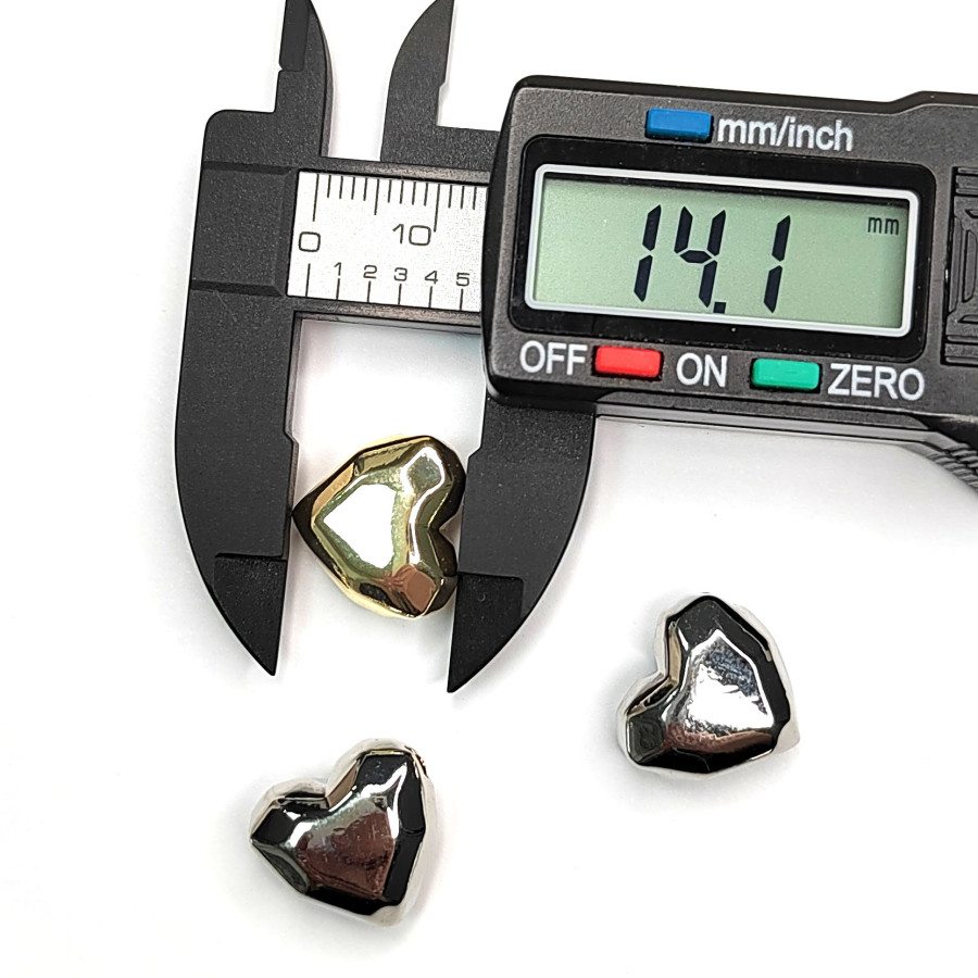 Подвеска - разделитель Сердце 15х14 мм с гранями, штука