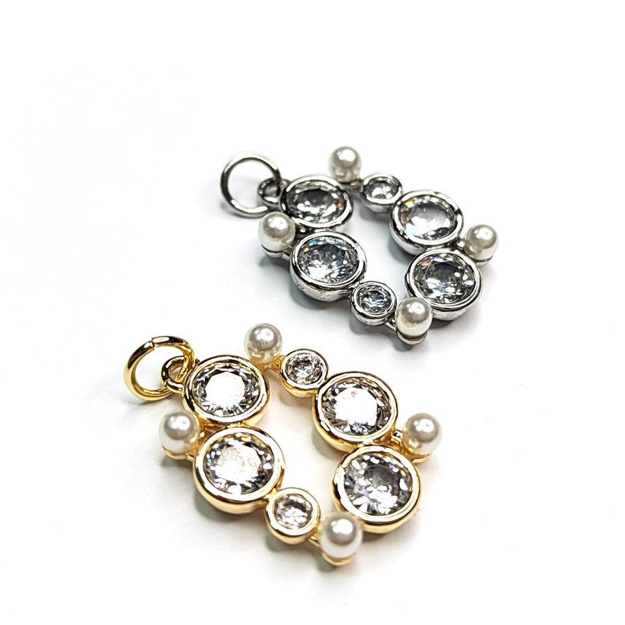 Подвеска с фианитами 18х13 мм, штука