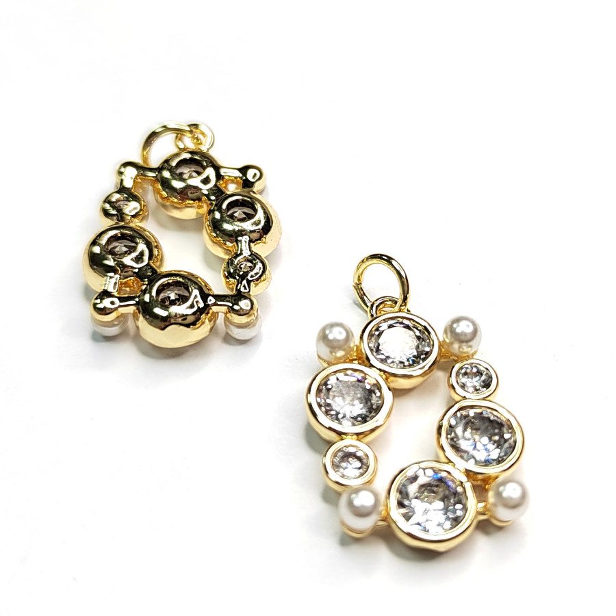 Подвеска с фианитами 18х13 мм, штука