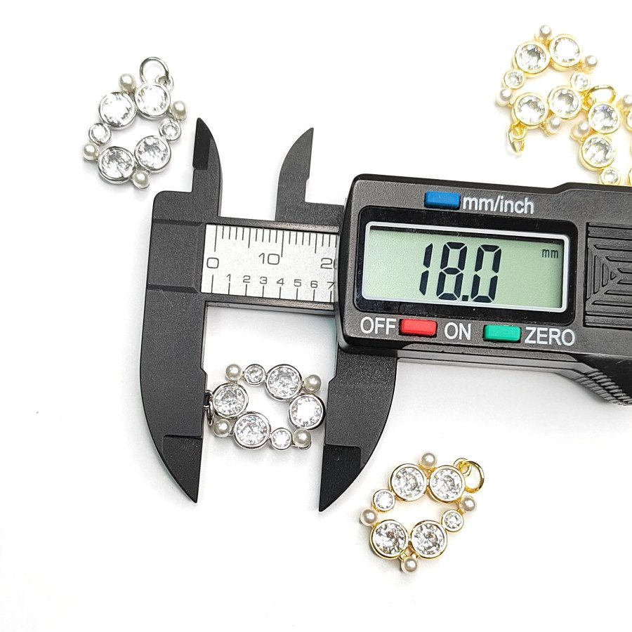 Подвеска с фианитами 18х13 мм, штука