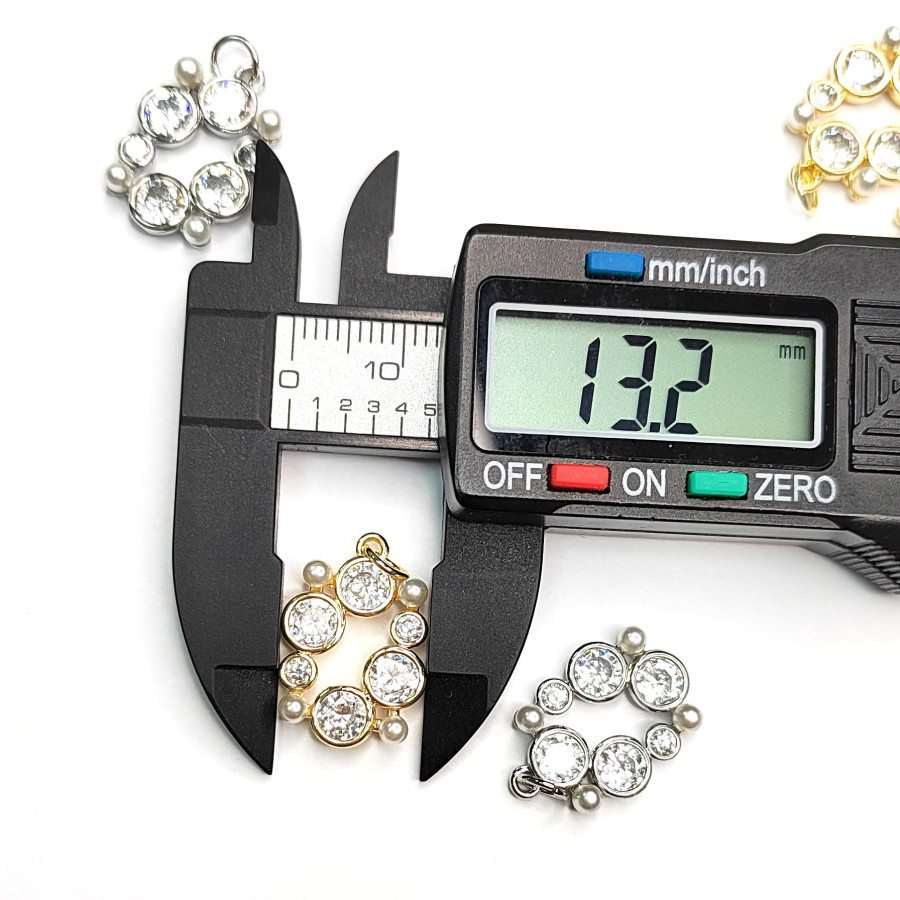 Подвеска с фианитами 18х13 мм, штука