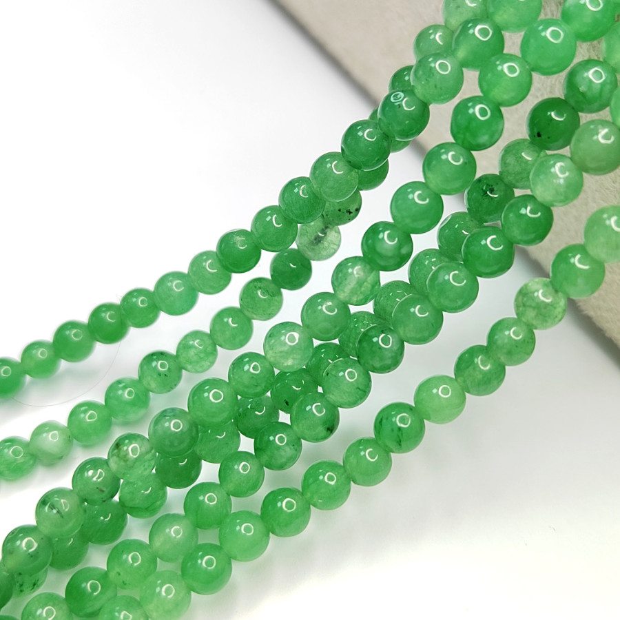 Авантюрин натуральный 4,5 мм бусины в нитях, нить 38 см